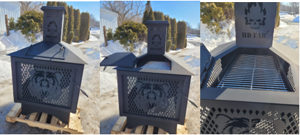 Foyer ext&eacute;rieur mod&egrave;le commercial 36" avec option TRAP A BOUFFE dans le top et grille de cuisson en stainless 